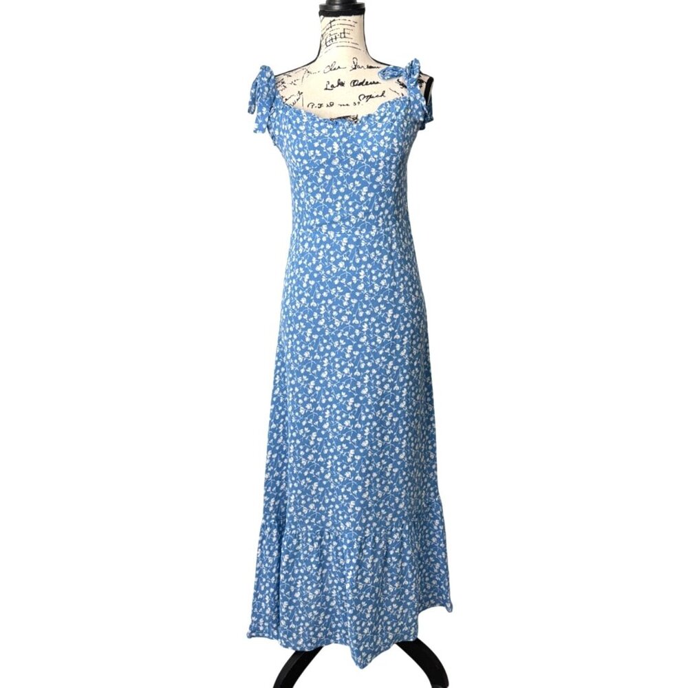 Reformation Blue Floral Midi Dress - Picture 2 of 10